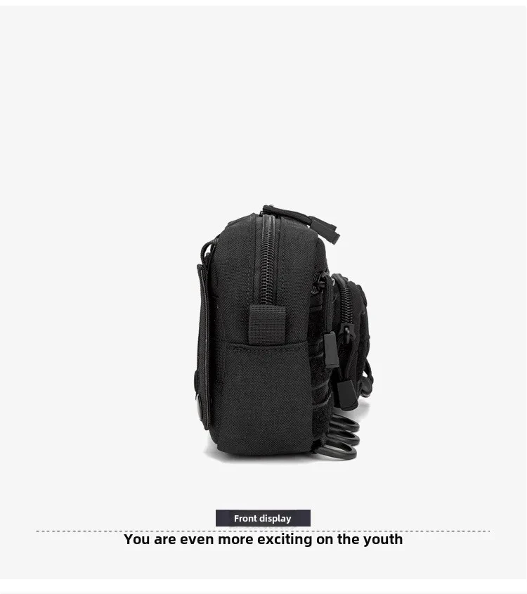 Men's Multifunctional Waist Belt Bag Fanny Pack with Molle Accessories Mobile Gear Hip Bag for Climbing Camping Tool Pouch