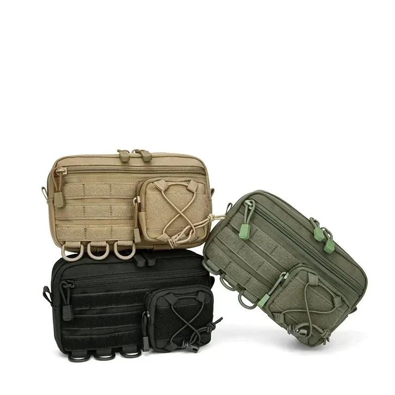 Men's Multifunctional Waist Belt Bag Fanny Pack with Molle Accessories Mobile Gear Hip Bag for Climbing Camping Tool Pouch
