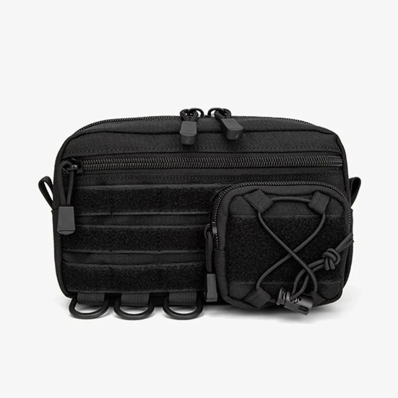 Men's Multifunctional Waist Belt Bag Fanny Pack with Molle Accessories Mobile Gear Hip Bag for Climbing Camping Tool Pouch