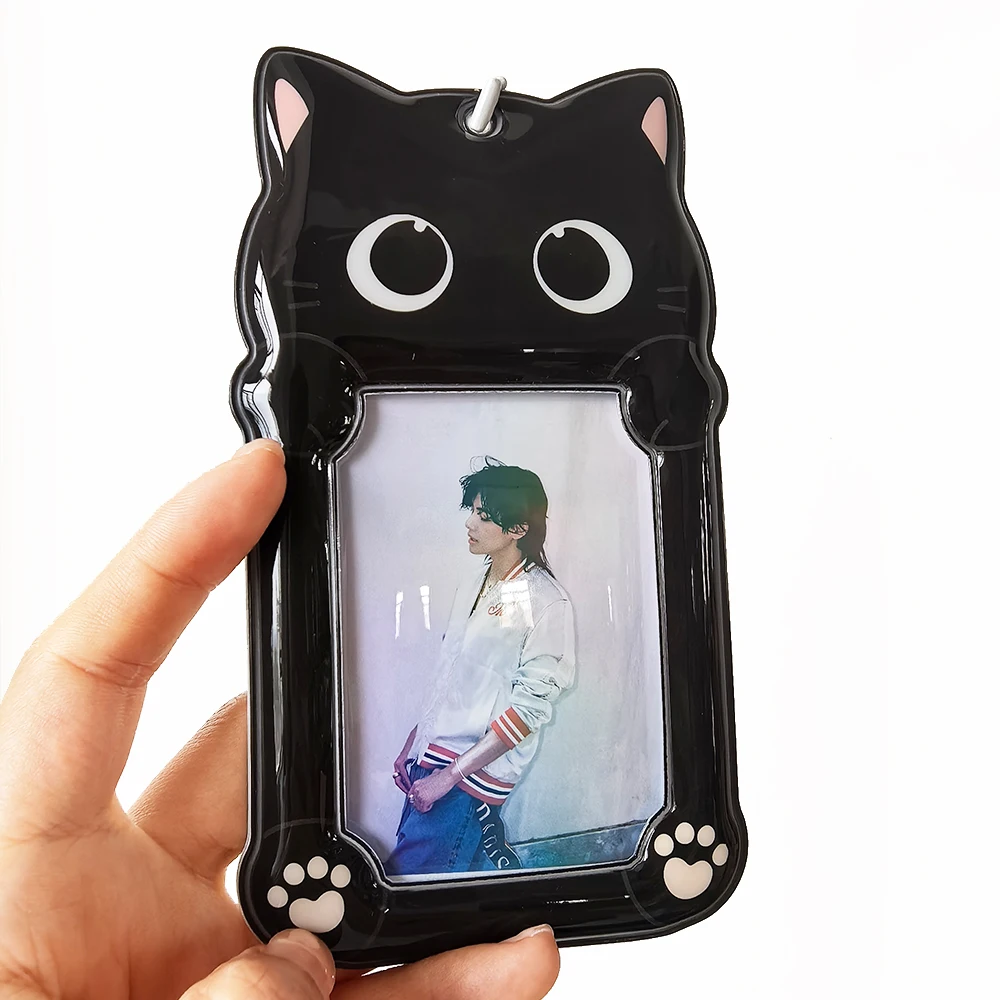 Ins Style Kpop Star Card Protection Cover Keychain Pendant 3inch Idol Photo Card Holder Bus Card Case