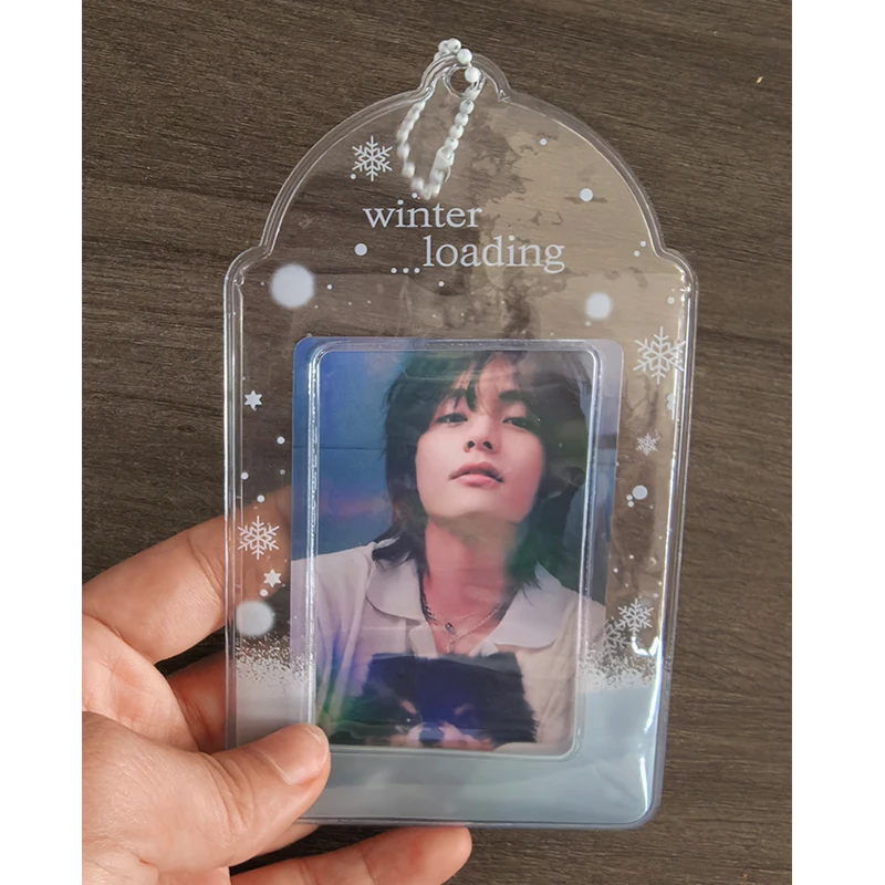 Ins Style Kpop Star Card Protection Cover Keychain Pendant 3inch Idol Photo Card Holder Bus Card Case