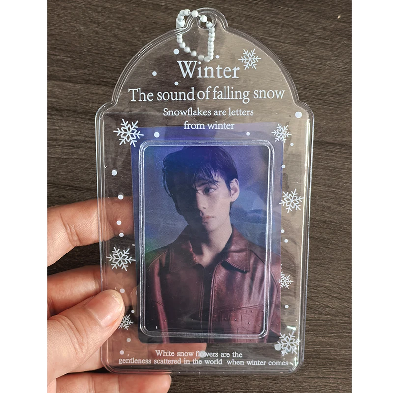 Ins Style Kpop Star Card Protection Cover Keychain Pendant 3inch Idol Photo Card Holder Bus Card Case