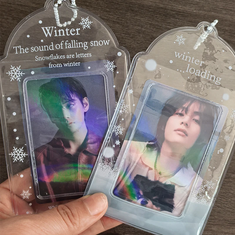 Ins Style Kpop Star Card Protection Cover Keychain Pendant 3inch Idol Photo Card Holder Bus Card Case