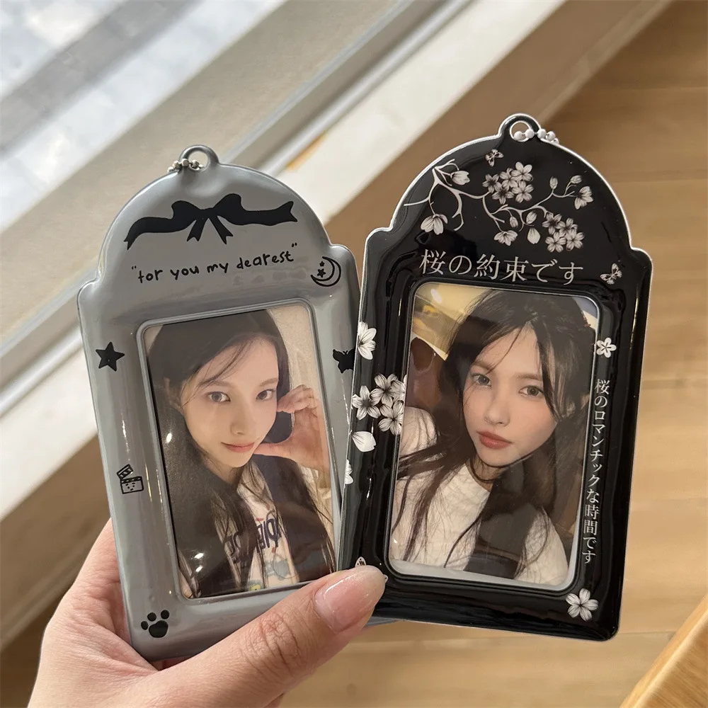 Ins Style Kpop Star Card Protection Cover Keychain Pendant 3inch Idol Photo Card Holder Bus Card Case