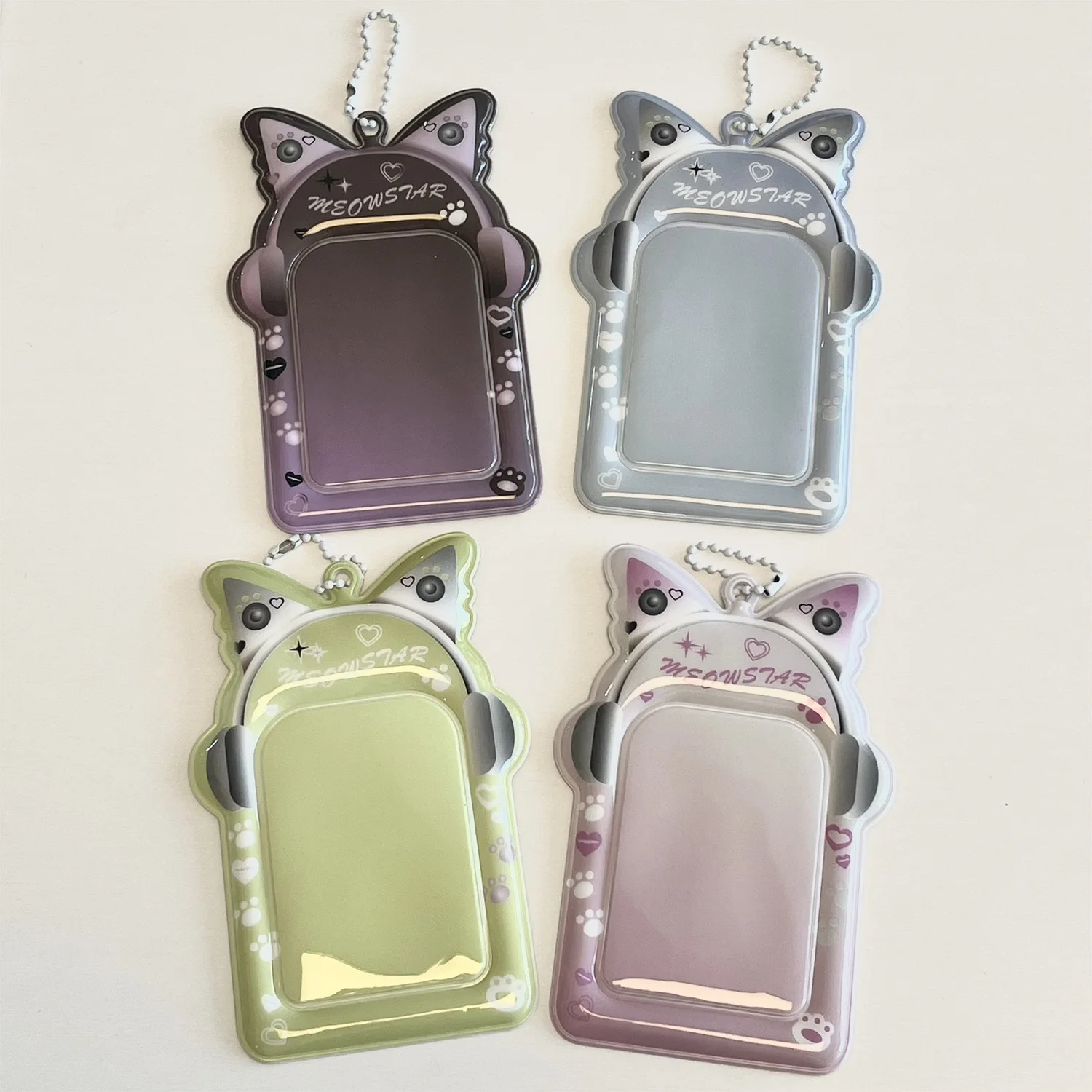 Ins Style Kpop Star Card Protection Cover Keychain Pendant 3inch Idol Photo Card Holder Bus Card Case