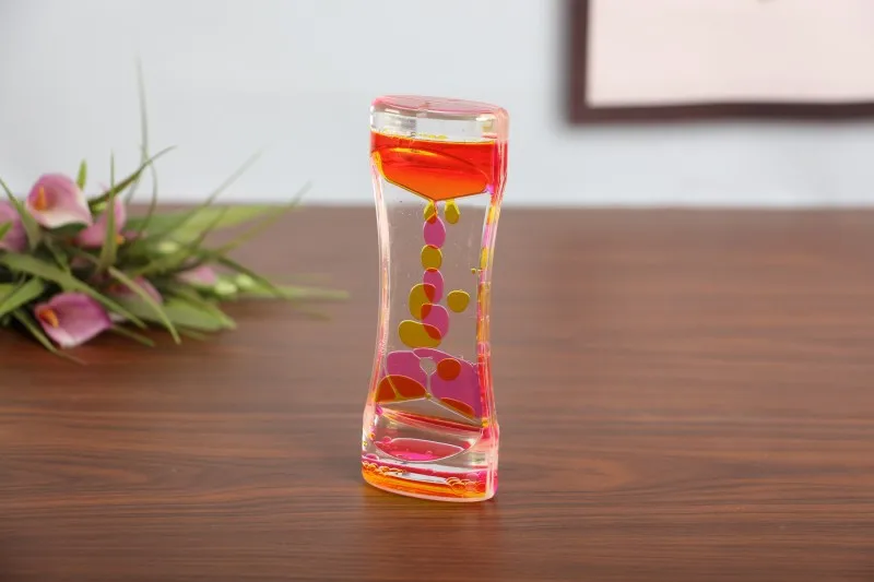Mixed Color Liquid Hourglasses Creative Oil Drop Ladder Water Hourglass Motion Bubbler Timer Movement Sensory Office Table Decor