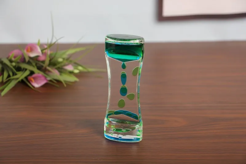 Mixed Color Liquid Hourglasses Creative Oil Drop Ladder Water Hourglass Motion Bubbler Timer Movement Sensory Office Table Decor