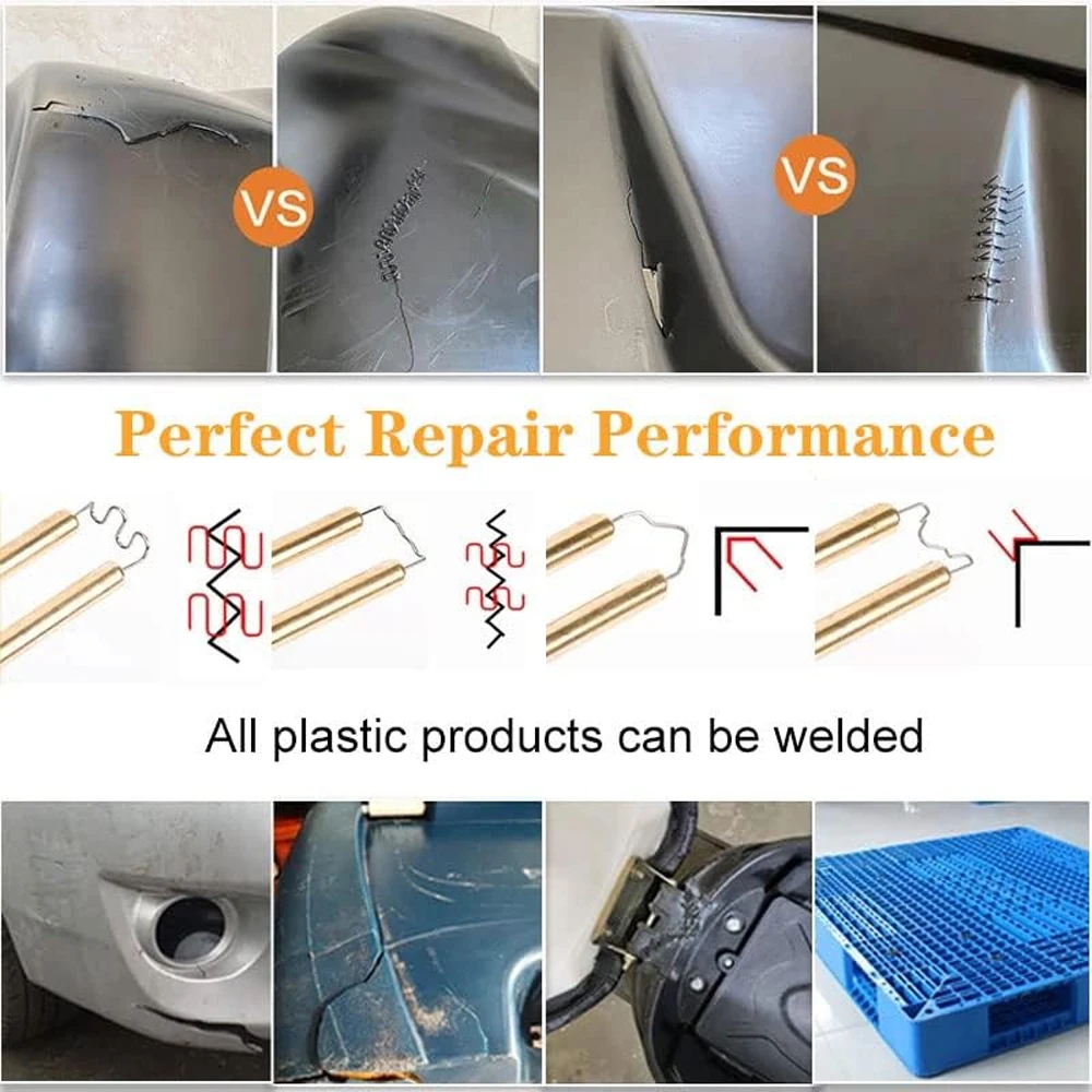 Plastic Welder Welding Machine Car Bumper Soldering Gun 4 Types Staples for Bumper/Kayak/Plastic Product Repairs