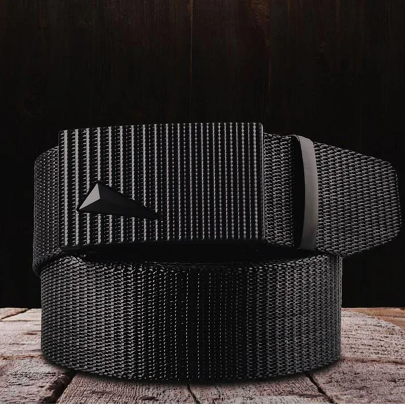 Men's Automatic Buckle Canvas Nylon Belt, Korean Fashion, Outdoor & Military Training