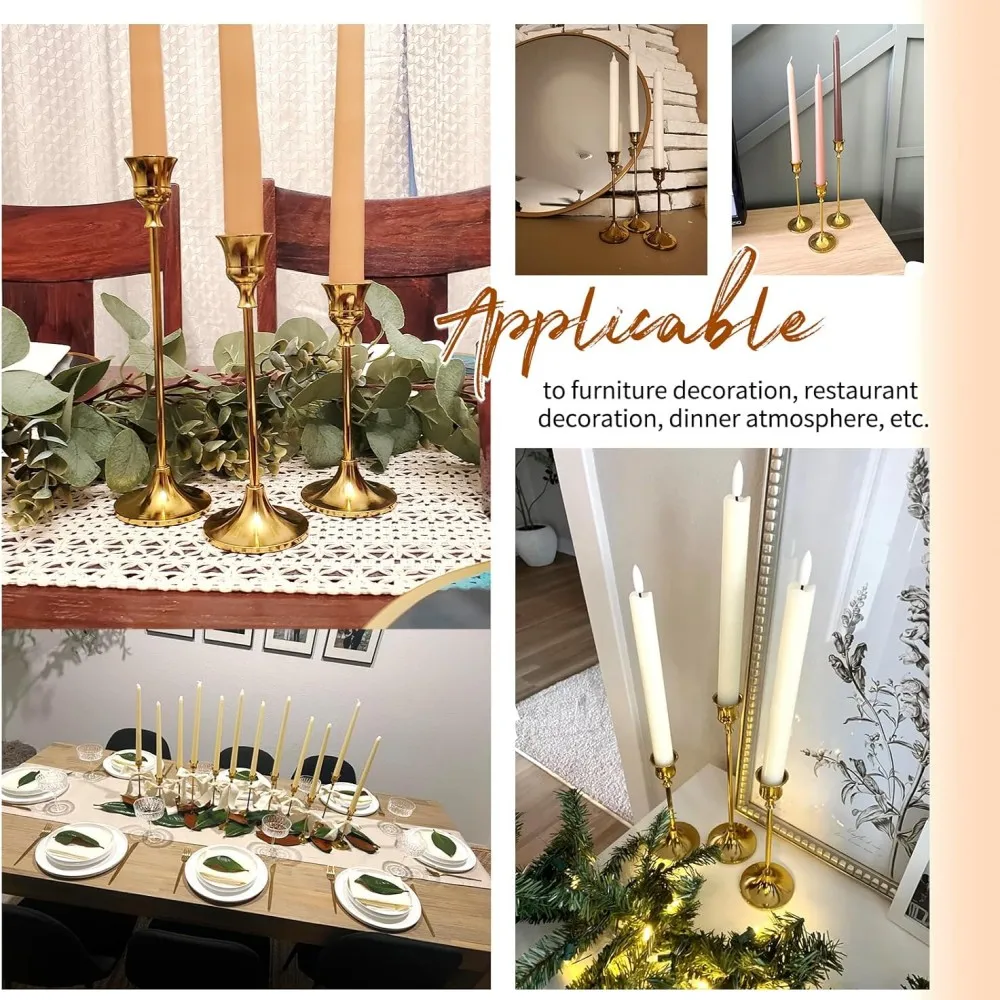 3pcs/set Candle Holders Vintage Candlestick for Party Wedding Decoration Anniversary Europe Style Old Ornaments for Home Hotel