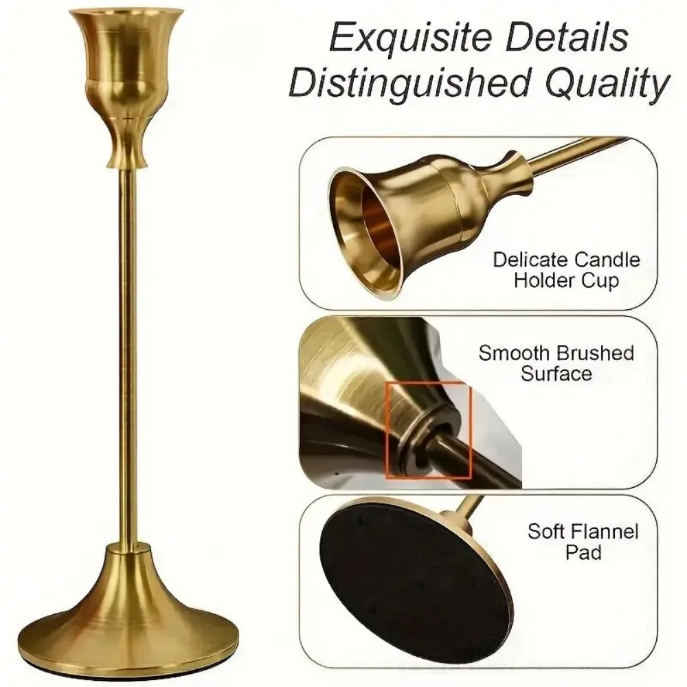 3pcs/set Candle Holders Vintage Candlestick for Party Wedding Decoration Anniversary Europe Style Old Ornaments for Home Hotel