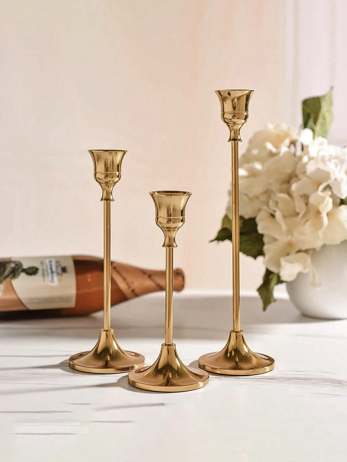 3pcs/set Candle Holders Vintage Candlestick for Party Wedding Decoration Anniversary Europe Style Old Ornaments for Home Hotel