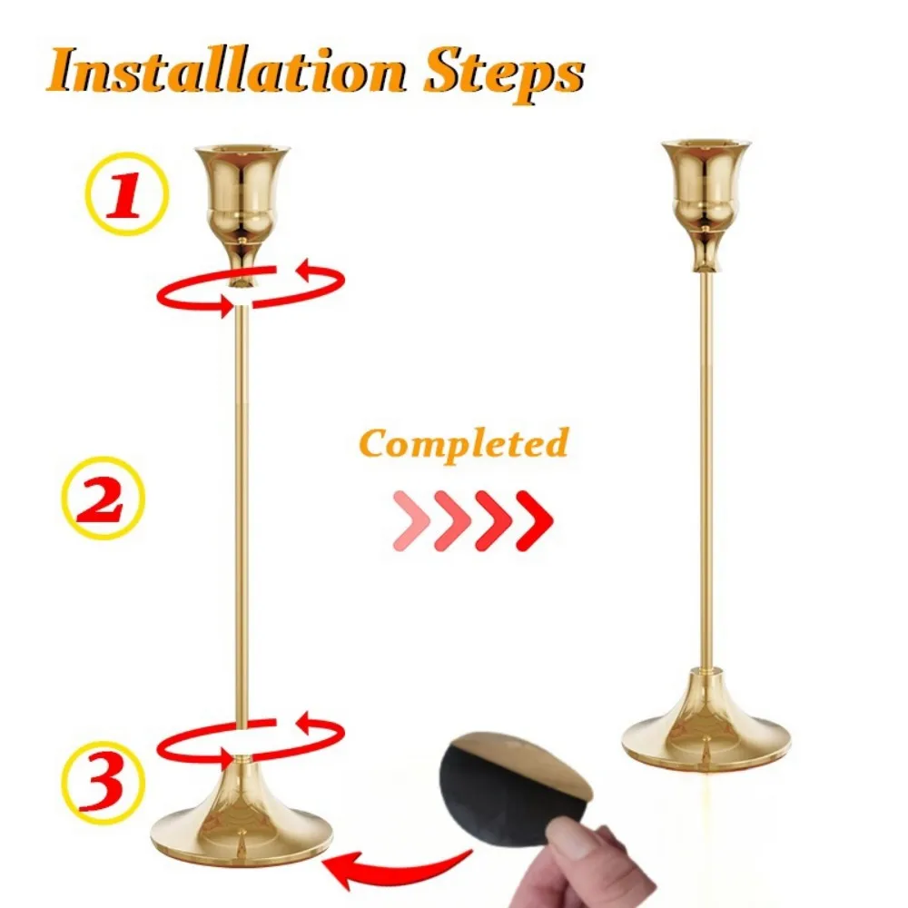 3pcs/set Candle Holders Vintage Candlestick for Party Wedding Decoration Anniversary Europe Style Old Ornaments for Home Hotel