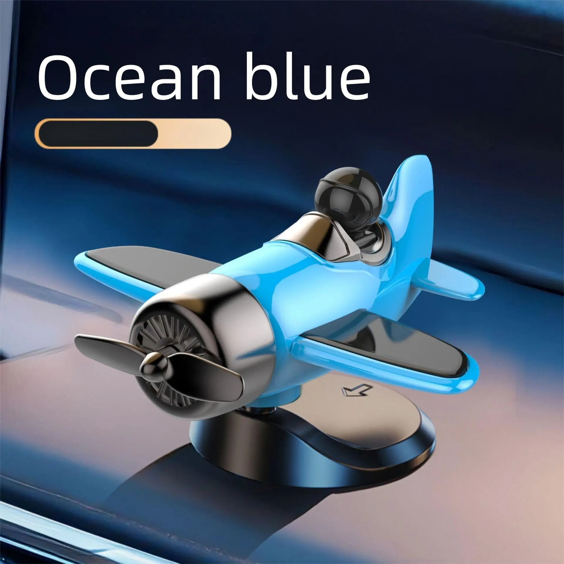 Solar Powered Rotating Airplane Car Dashboard Ornament 360° Auto Spin Decor Airplane Ornaments Car Interior Decoration