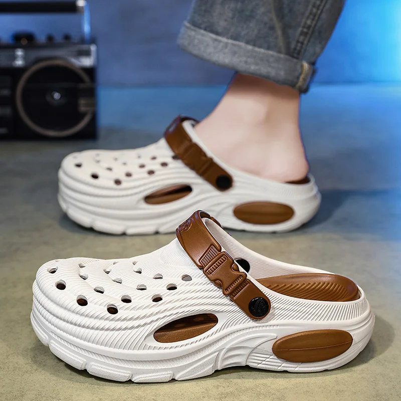 Plus Size47 48 Men Clogs Sandals Summer Outdoor Garden Clogs Hole Shoes Male Casual Shoes Water Shoes Comfort Home Soft Slippers