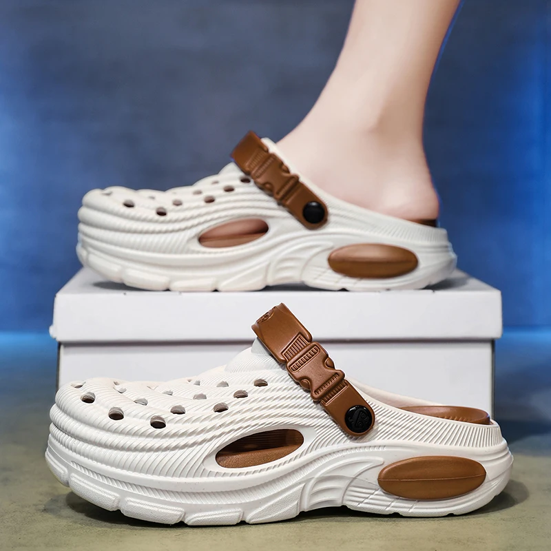 Plus Size47 48 Men Clogs Sandals Summer Outdoor Garden Clogs Hole Shoes Male Casual Shoes Water Shoes Comfort Home Soft Slippers