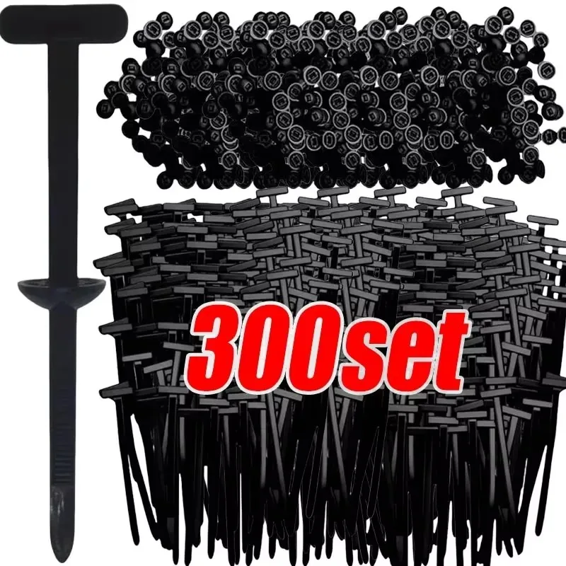 Nylon Push Mount Cable Tie Zip Fastener Auto Car Fender Engine Guard Underbody Retainer Clip Universal Wire Routing Strap Kit