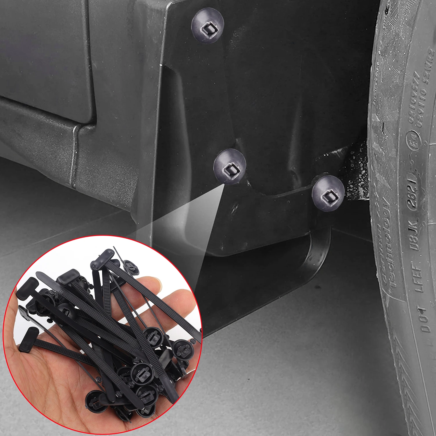 Nylon Push Mount Cable Tie Zip Fastener Auto Car Fender Engine Guard Underbody Retainer Clip Universal Wire Routing Strap Kit