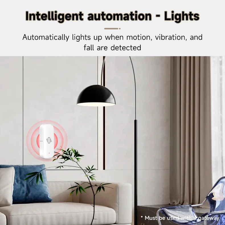 Tuya ZigBee Vibration Detector Smart Life App Monitor Remote Security Protection Zigbee Sensor Motion Shock Alarm Need Gateway