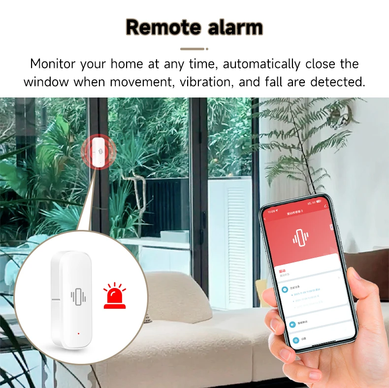 Tuya ZigBee Vibration Detector Smart Life App Monitor Remote Security Protection Zigbee Sensor Motion Shock Alarm Need Gateway