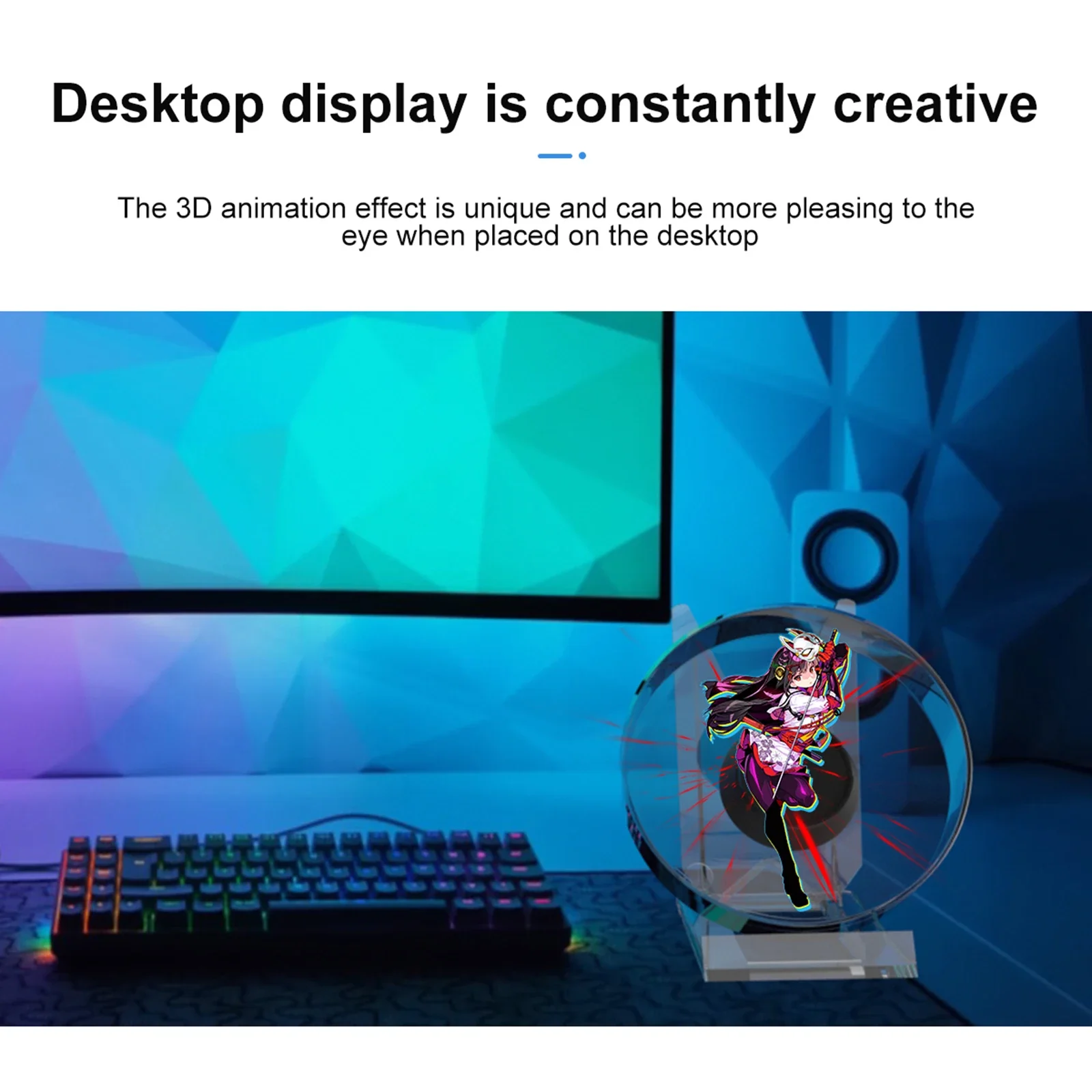 Mini 3D Holographic Projector Fan Desktop LED Advertising Machine Hologram Picture Video Display Remote Control with Stand