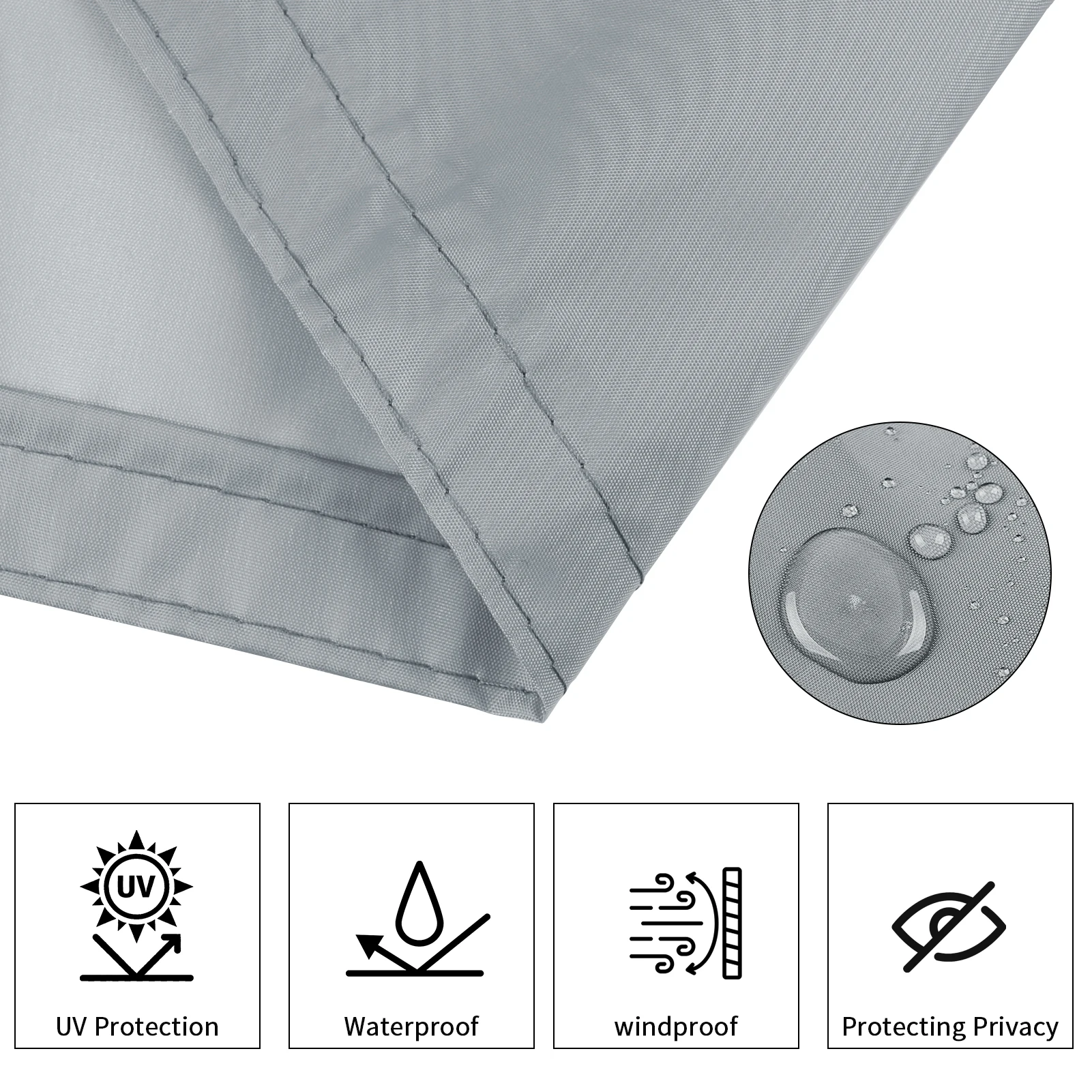 Waterproof Sun Shade Cloth for Outdoor Patio Pergola Shade Cover with Grommets Deck Shade Privacy Screen Balcony UV Protection