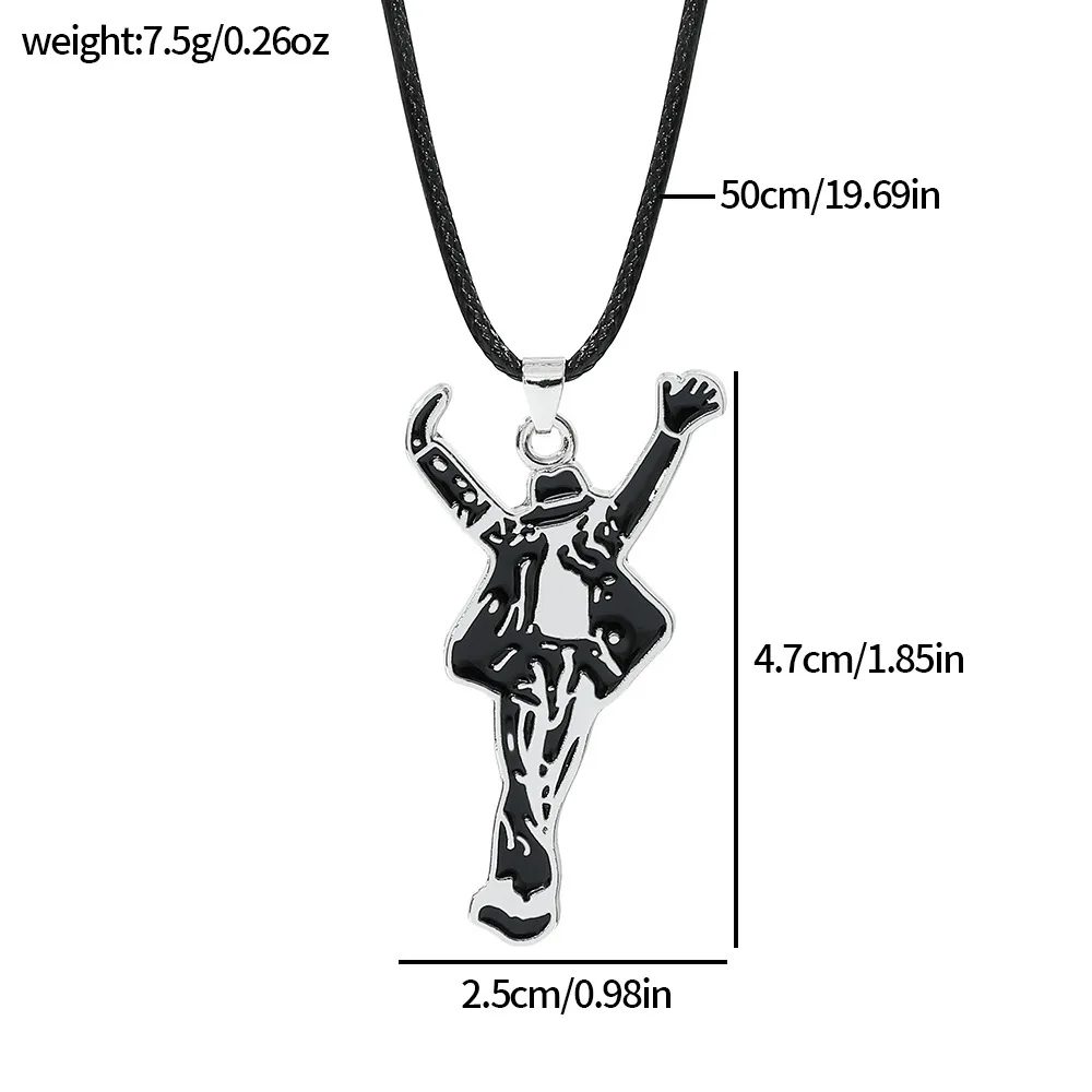 Classic Pop Star Singer Michael Necklace Dancing Jackson Enamel Pendant Necklace Fans Monumental Jewelry Accessories Gifts