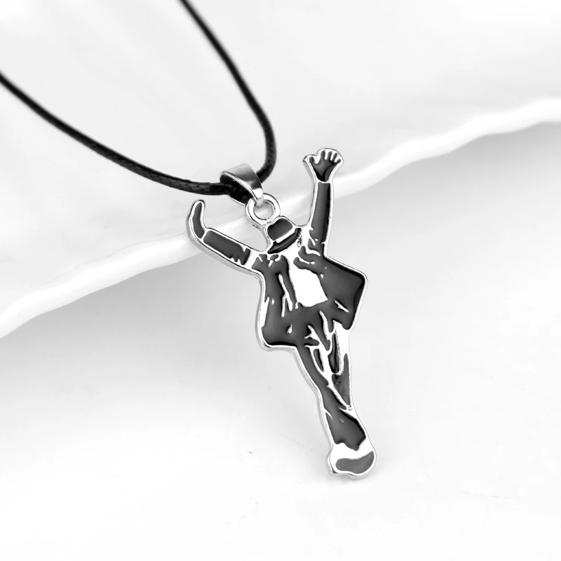 Classic Pop Star Singer Michael Necklace Dancing Jackson Enamel Pendant Necklace Fans Monumental Jewelry Accessories Gifts