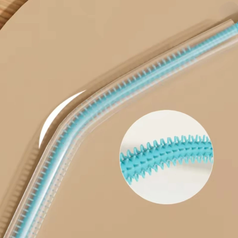 Straw Cleaner Brush Extra Long Silicone for Cups Reusable Straws Deep Cleaning Flexible Bristles Dishwasher Safe