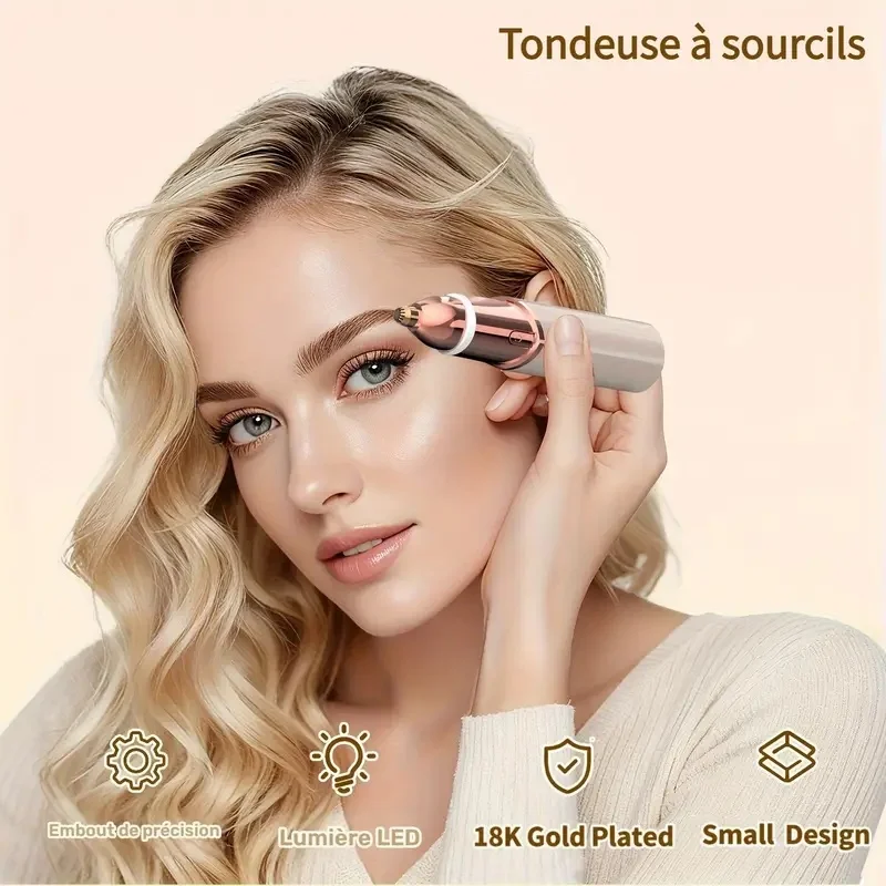 2-in-1 Facial and Eyebrow Trimmer, USB Charging Hair Removal Device, Women's Lipstick Shaver, Suitable for Face, Lips, and Body