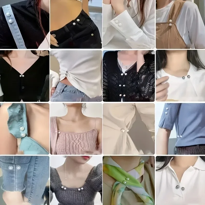9pcs 3-Color Anti-Show Clothes Pin Waist Buttons Versatile Decorative Pins for Shirts Dresses Blouses Plastic, Pins for Clothes