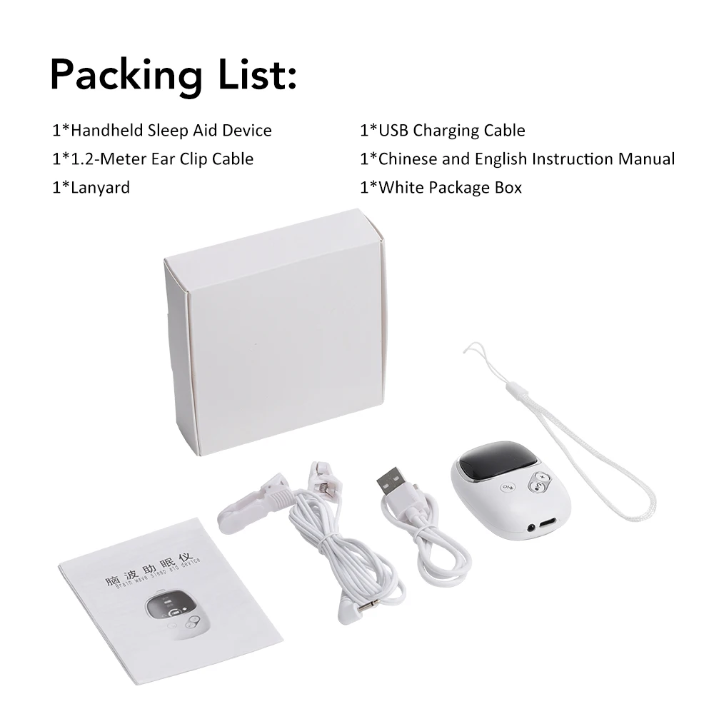 Smart CES Sleep Aid Ear Clip Relaxation Device USB Rechargeable Sleep Helper for Adults Improve Sleep Comfort
