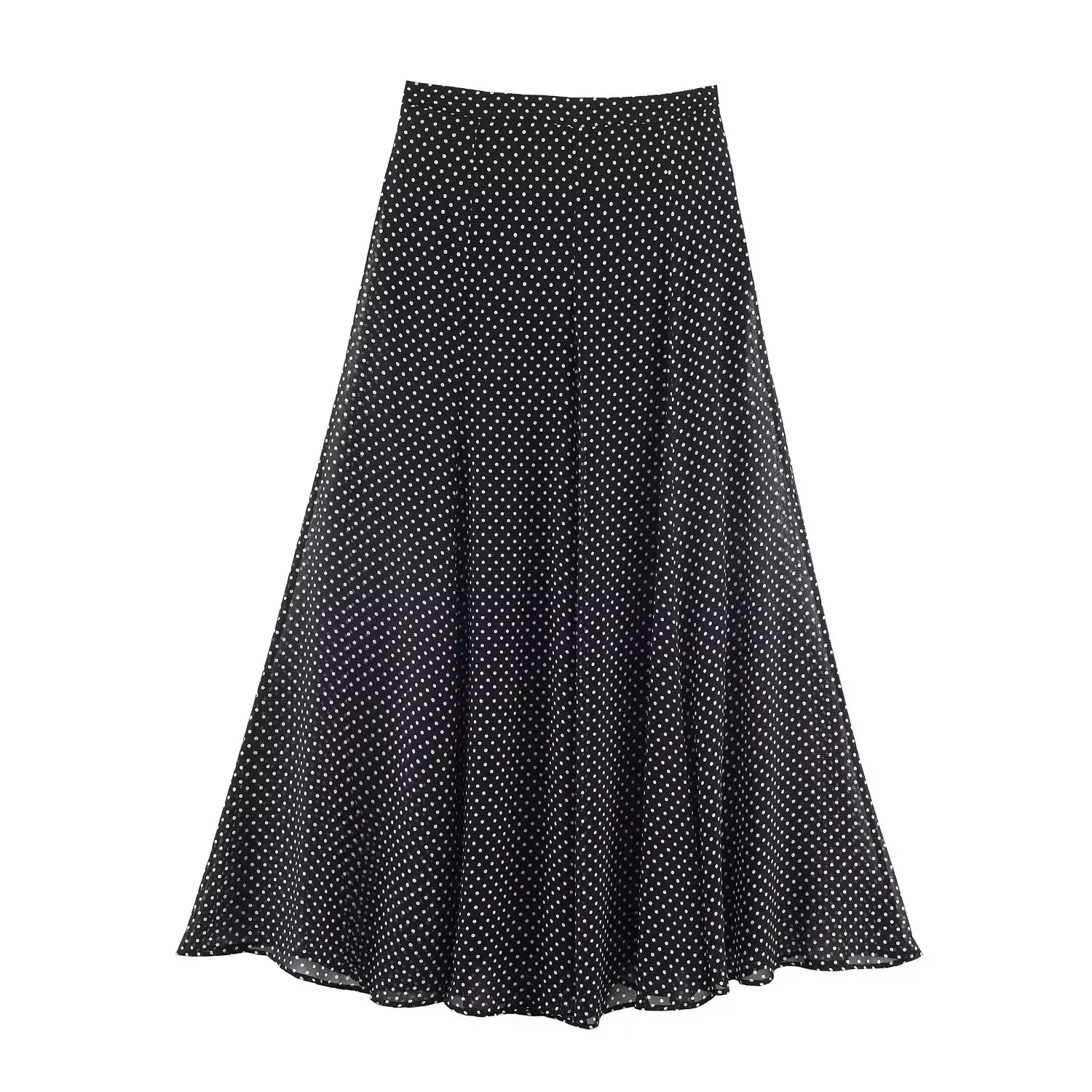 KONDALA Vintage Polka Dot Women Sets Chiffon Bow Tie Loose Blouses Loose Long Skirts Fashion 2026 Spring Summer Holiday Suits