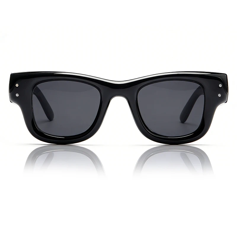 Rocky RB4940 Puffer Square Sunglasses Basic Classic Brand Black Lens Sunglasses UV400