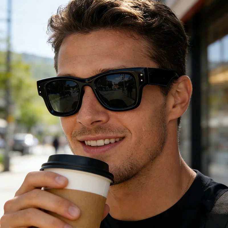 Rocky RB4940 Puffer Square Sunglasses Basic Classic Brand Black Lens Sunglasses UV400