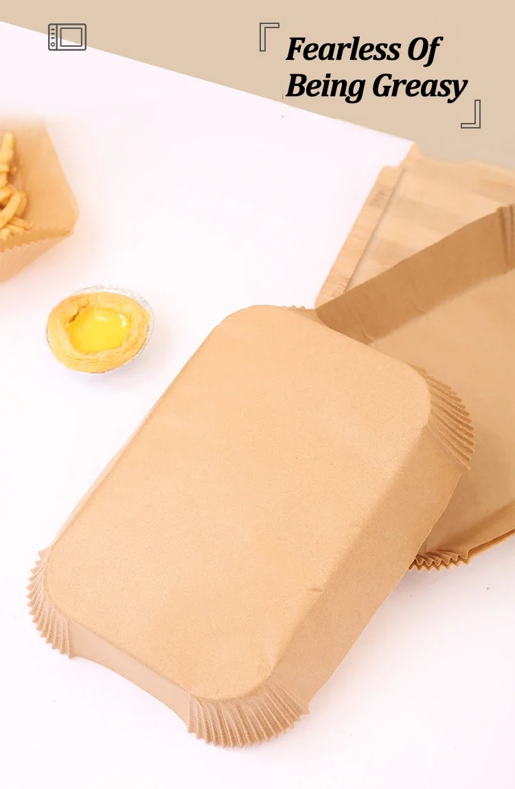 50-200Pcs Disposable Air Fryer Paper Rectangle Kitchen Baking Airfryer Mat Oilproof Micro-wave Barbecue Baking Paper Accessories