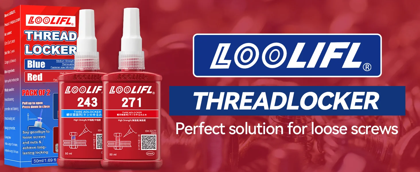 243-271 Medium to High Strength Thread Locking Agent, Thread Adhesive, Waterproof, Anti-Vibration, Anti-Corrosion, and Highly Stable