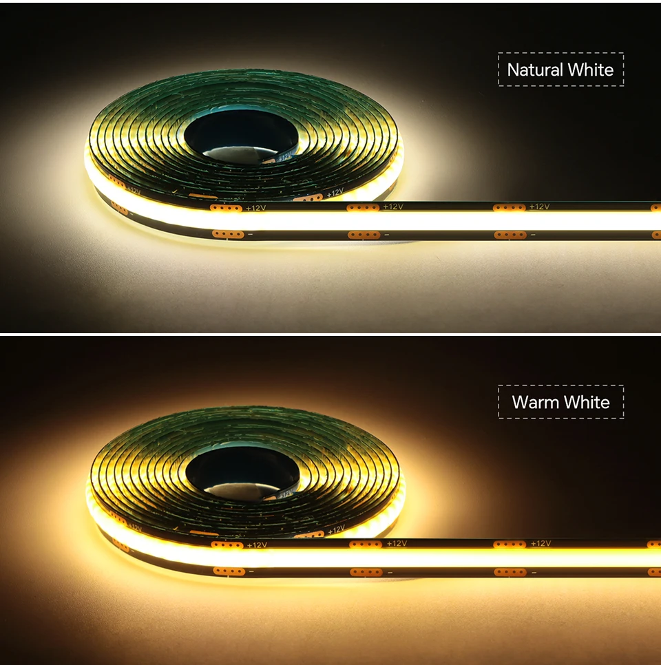 Wood Dimmable Touch Sensor Under Cabinet Collection Display COB LED Strip Light Black PCB TV Backlight Grille Wall Panel Decor