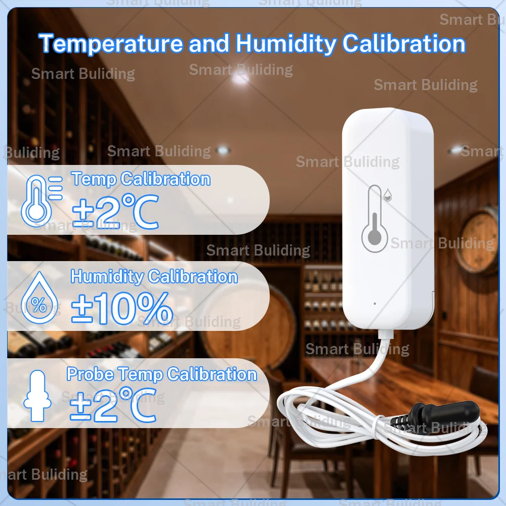 Tuya Zigbee WiFi Temperature Humidity Sensor with External Probe High Accuracy SmartLife Remote Monitor for Plants Aquarium Pool