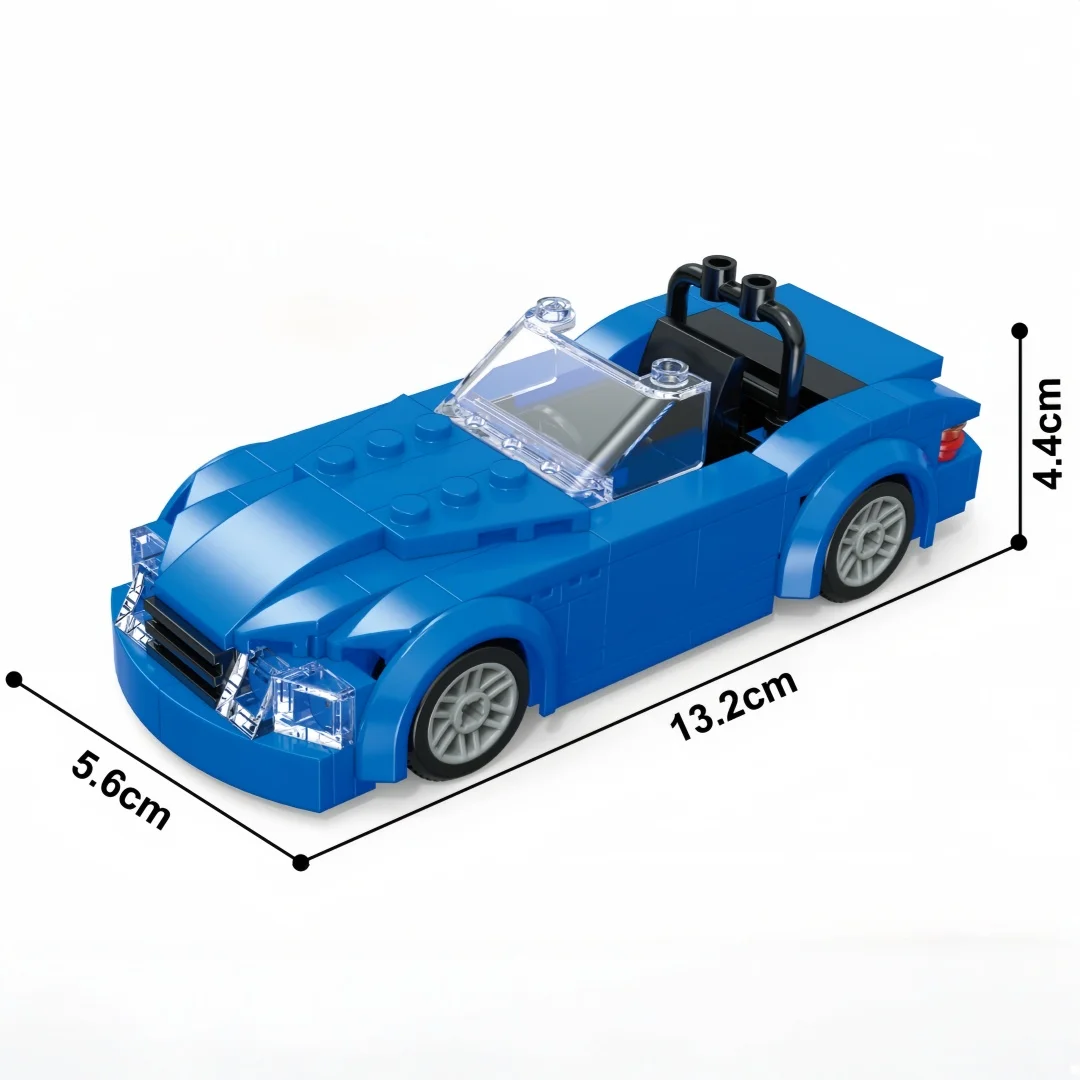 Knew Built Sports Rally Car Building Blocks: DIY STEM Racing Vehicle Set, Durable Brick Toys, Perfect Creative Gift for Adults