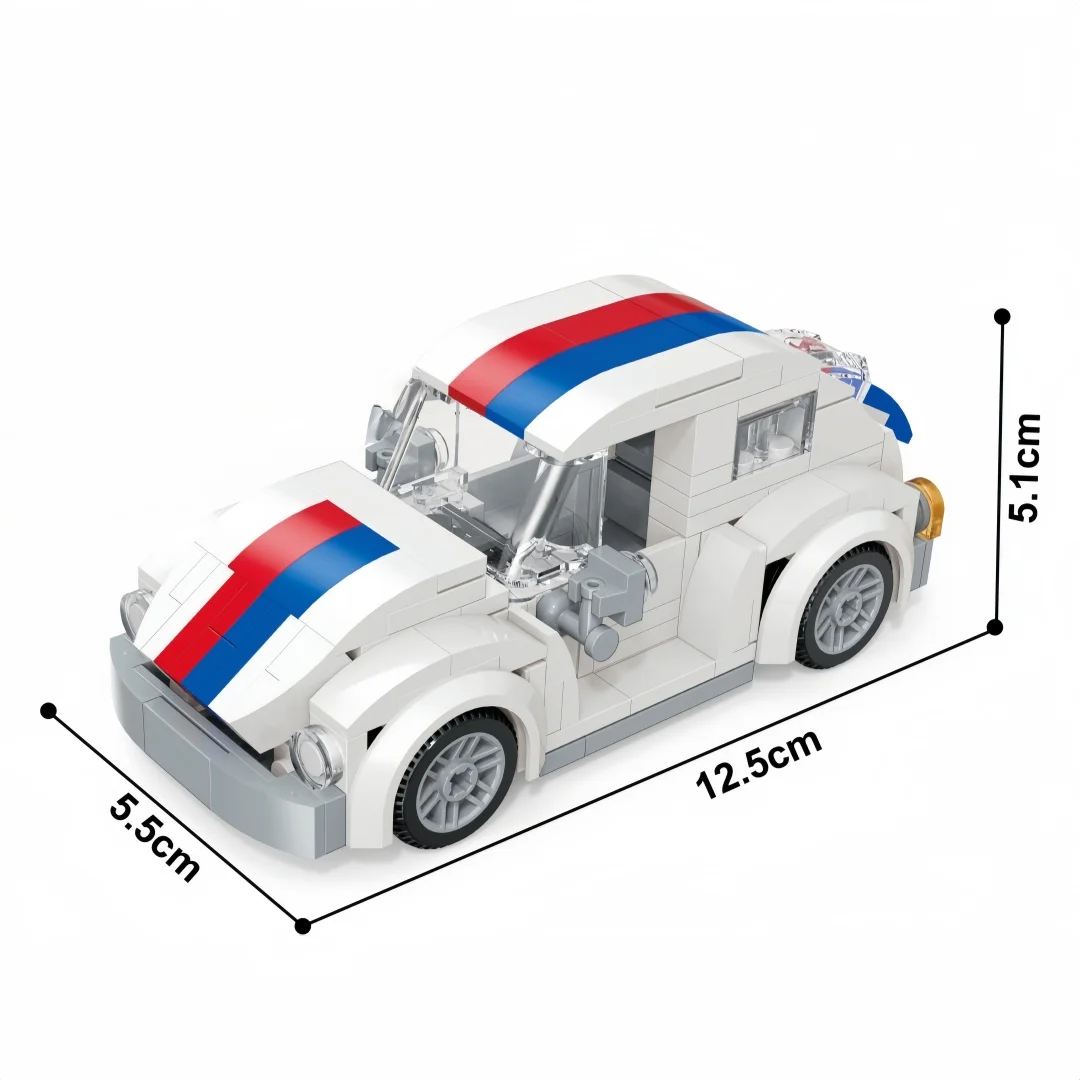 Knew Built Sports Rally Car Building Blocks: DIY STEM Racing Vehicle Set, Durable Brick Toys, Perfect Creative Gift for Adults