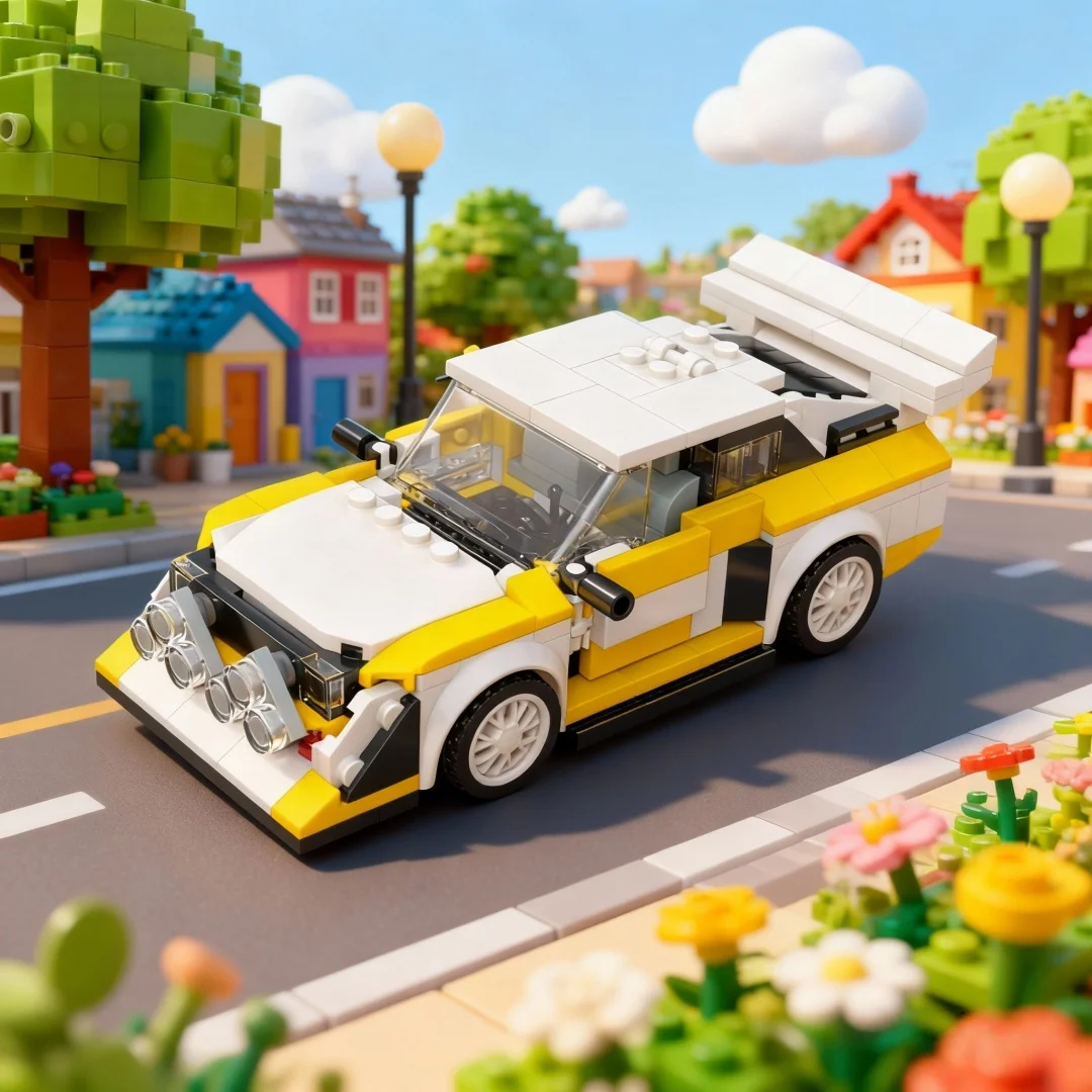 Knew Built Sports Rally Car Building Blocks: DIY STEM Racing Vehicle Set, Durable Brick Toys, Perfect Creative Gift for Adults