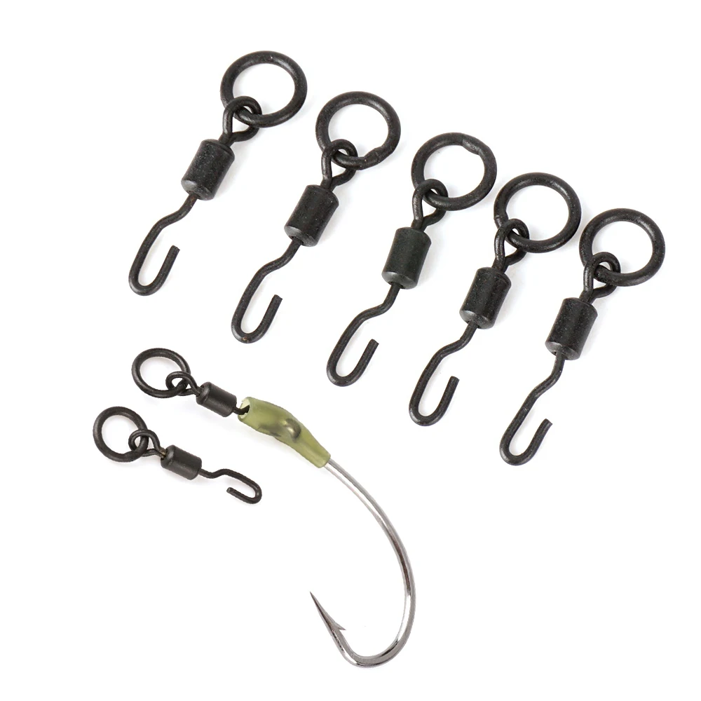 Hirisi AE008 20/40Pcs Carp Fishing Swivels Snaps Solid Ring Quick Change Connector Terminal Tackle Accessories for Coarse