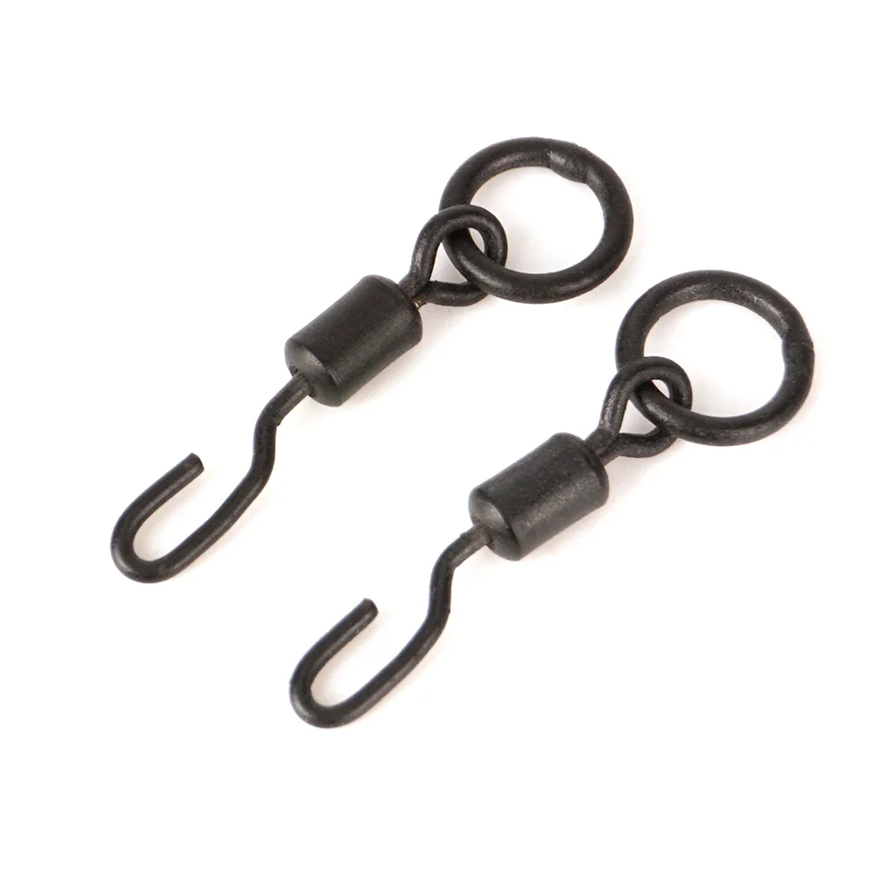 Hirisi AE008 20/40Pcs Carp Fishing Swivels Snaps Solid Ring Quick Change Connector Terminal Tackle Accessories for Coarse