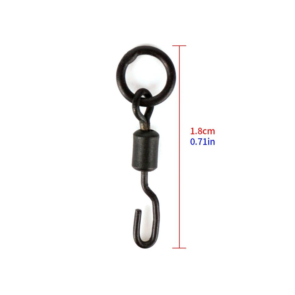 Hirisi AE008 20/40Pcs Carp Fishing Swivels Snaps Solid Ring Quick Change Connector Terminal Tackle Accessories for Coarse