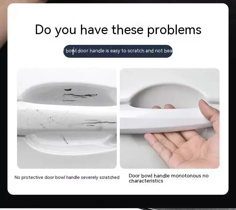 Car Door Handle Protective Sticker Wear Resistant Scratch Resistant Transparent Protective Strip TPU Door Bowl Protective Stick