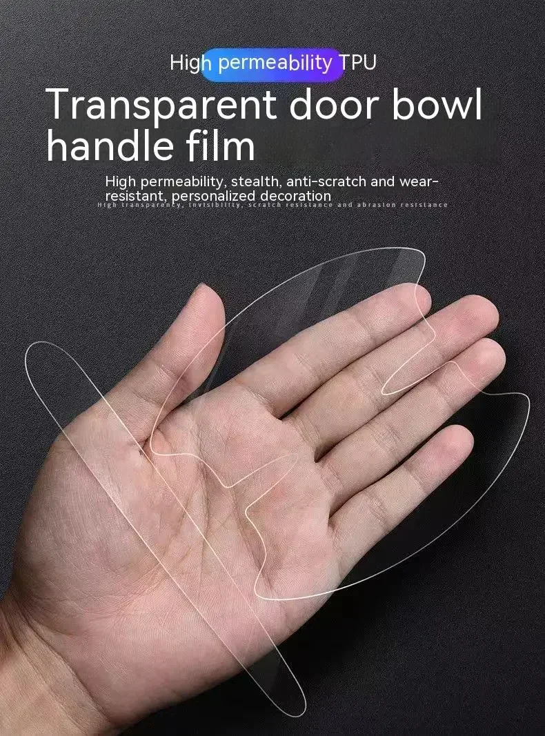 Car Door Handle Protective Sticker Wear Resistant Scratch Resistant Transparent Protective Strip TPU Door Bowl Protective Stick