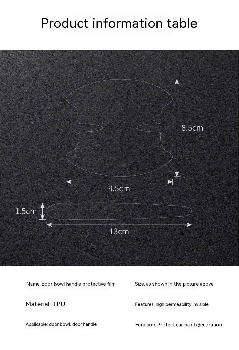 Car Door Handle Protective Sticker Wear Resistant Scratch Resistant Transparent Protective Strip TPU Door Bowl Protective Stick