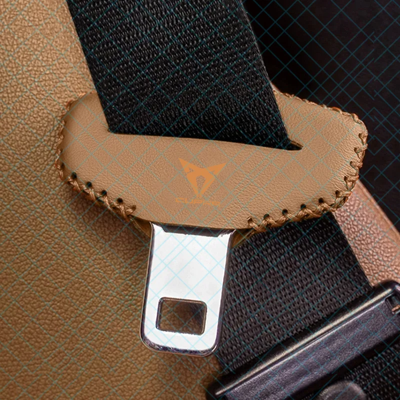 New Car Safety Belt Plug Leather Protector Covers For Cupra Raval Born Leon Formentor Ateca Terramar Car Accessories valve core