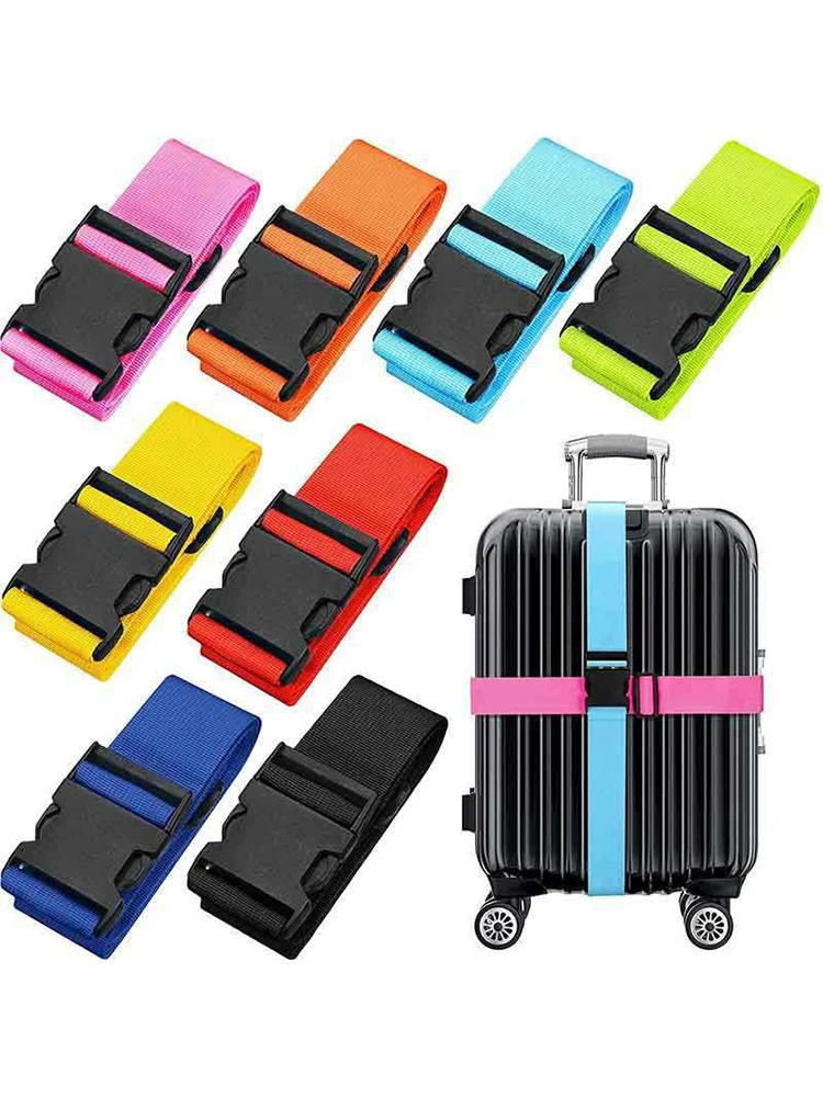 Straight Shaped Luggage Straps for Suitcase Polyester Luggage Belt with Adjustable Release Buckle Travel Accessory